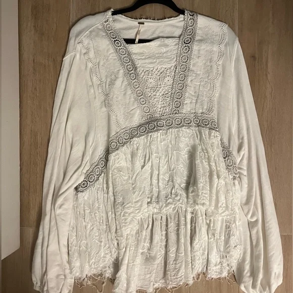 COPY - White blouse (sweater/sweater material) - Picture 5 of 5